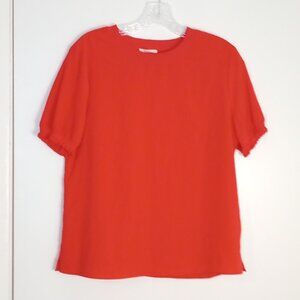 Riley & Rae Red Smocked Sleeve Lightweight Top